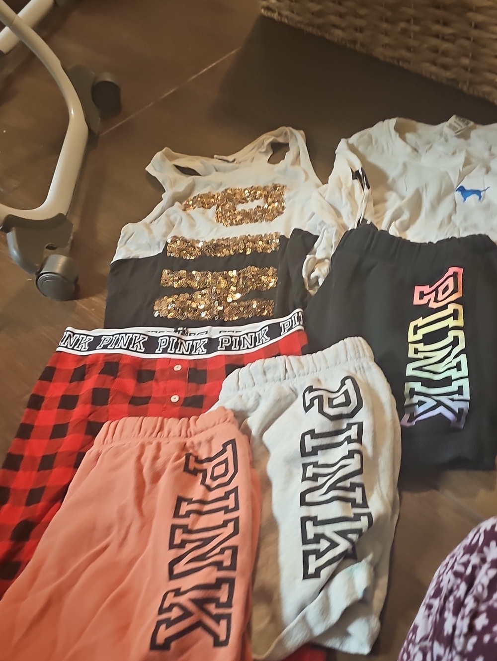 Victoria's Secret PINK Lounge Shorts & Top Bundle - Black, Gray, Pink, Coral Pj